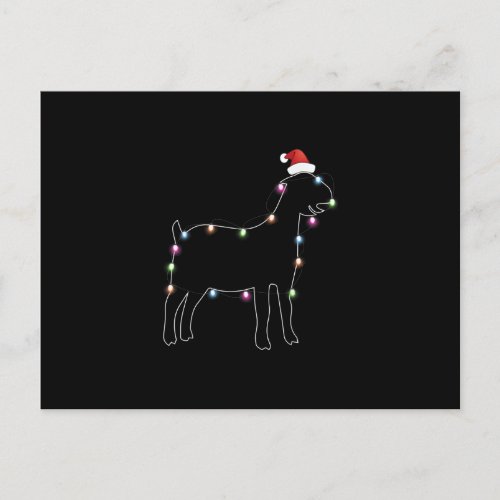 Santa Goat Christmas Color Led Light Xmas Goat Announcement Postcard