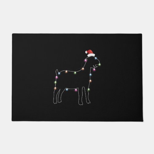 Santa Goat Christmas Color Led Light Xmas Goat Doormat