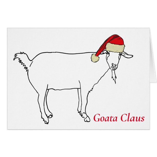 Santa Goat simple Drawing Cards (Front Horizontal)