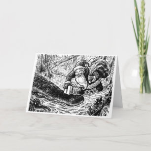 Santa Goes for a Swamp Walk Holiday Card