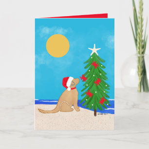 Santa Golden Dog Christmas Wishes 2025 Card