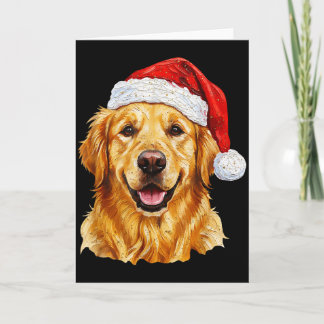 Santa Golden Retriever Christmas Golden Retriever Card