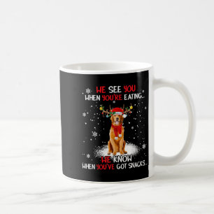 Santa Golden Retriever Reindeer Light Christmas Pa Coffee Mug