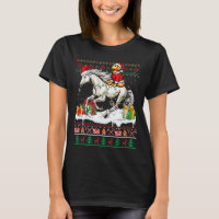Santa Golden Retriever Riding Horse Christmas Swea