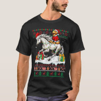 Santa Golden Retriever Riding Horse Christmas Swea