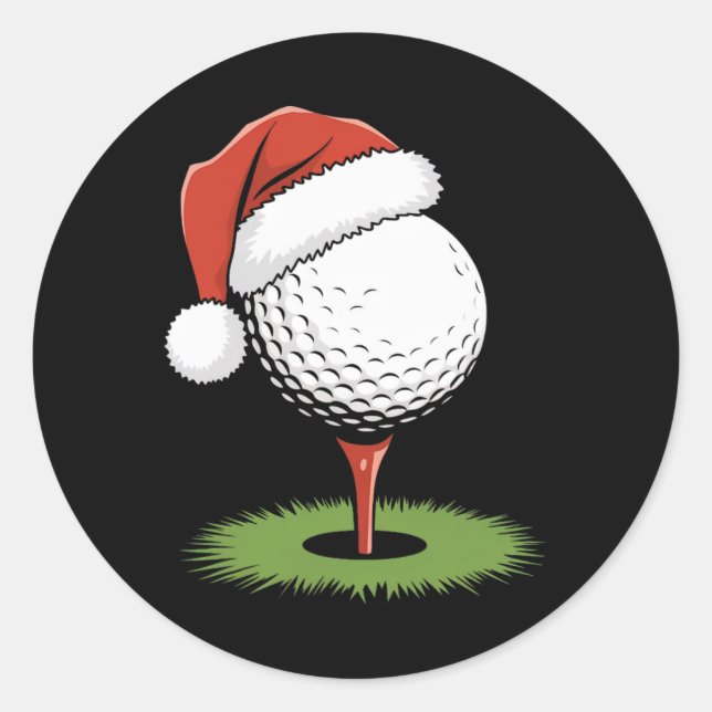 Santa Golf Ball For Christmas Golf Ball Christmas  Classic Round Sticker (Front)