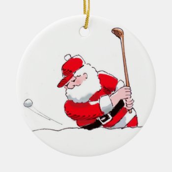 Santa Golf Ornament by grandjatte at Zazzle