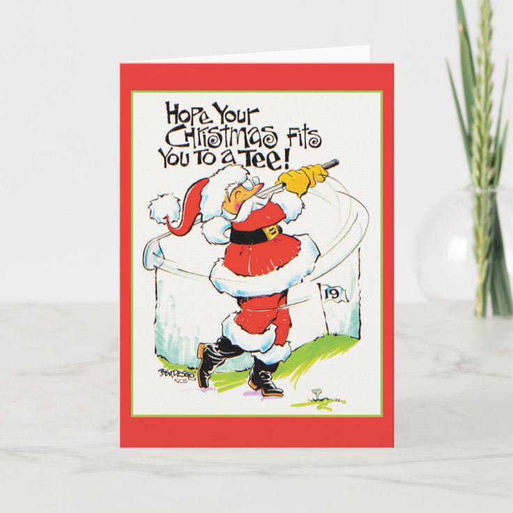 Santa Golfing Christmas Card | Zazzle