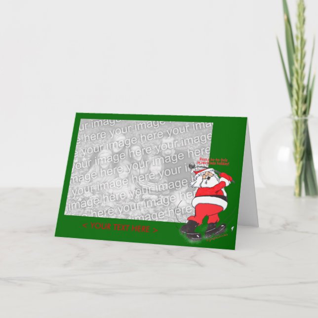 Santa Golfing Christmas Card Template (Front)