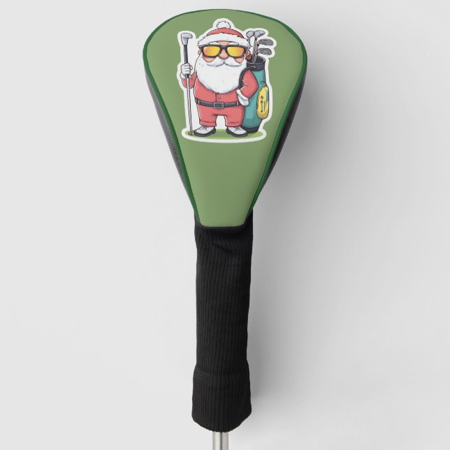Santa Golfing Christmas Fun Golf Head Cover (Front)