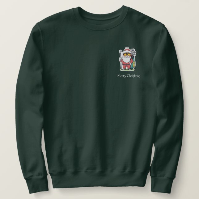Santa Golfing Christmas Fun Sweatshirt (Design Front)