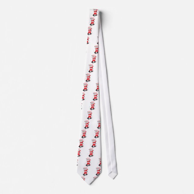 Santa golfing Christmas gifts. Neck Tie (Front)