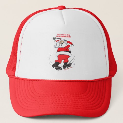 Santa golfing Christmas gifts Trucker Hat