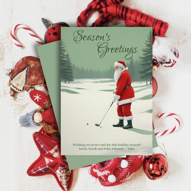 Santa Golfing Holiday Card (Creator Uploaded)