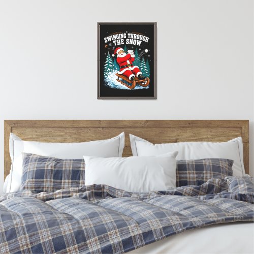 Santa Golfing Merry Christmas Golfer Canvas Print