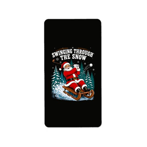 Santa Golfing Merry Christmas Golfer Label