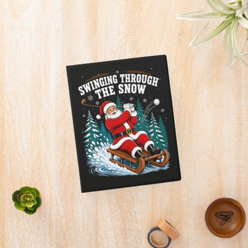 Santa Golfing Merry Christmas Golfer Mini Binder