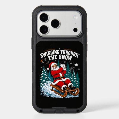 Santa Golfing Merry Christmas Golfer iPhone 17 Pro Max Case