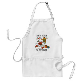 Santa Goose On The Loose Christmas Holiday Suit Adult Apron