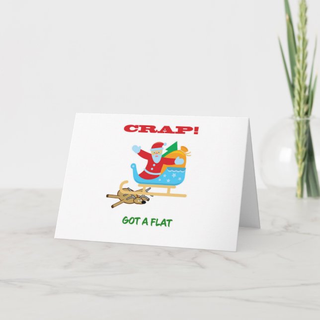 Santa Got A Flat Holiday Card (Front)