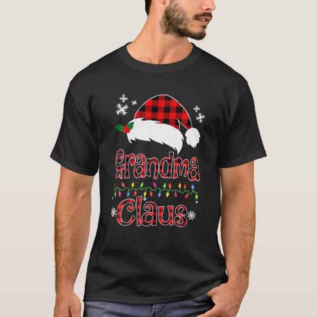Santa Grandma Claus Christmas Matching Family T-Shirt (Front)