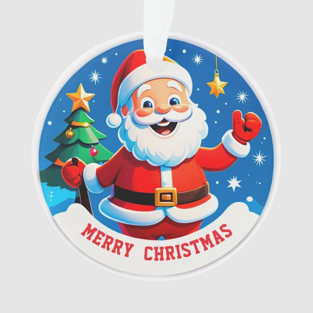 🎅 Santa Greeting Keepsake For Christmas Tree  Ornament (Front)