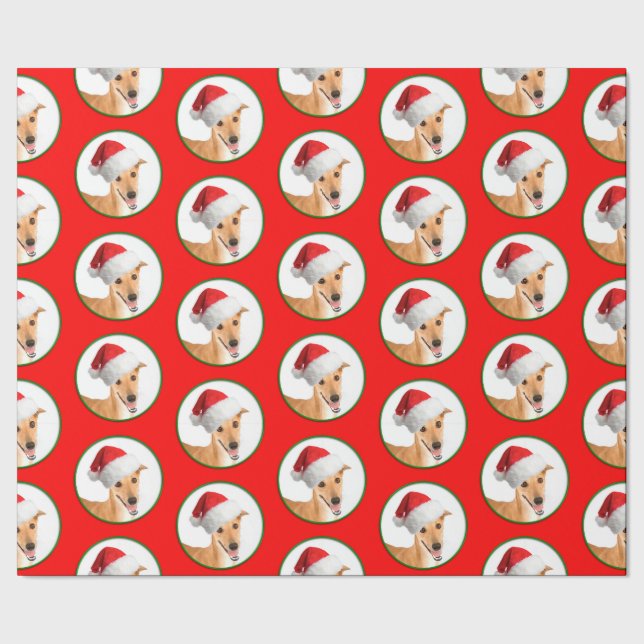 Santa Greyhound Wrapping Paper (Seam)
