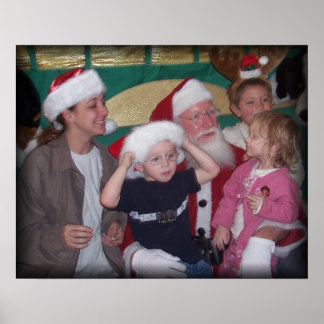 santa group with mon poster