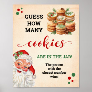 Santa Guess How Many Cookies Game Christmas Sign