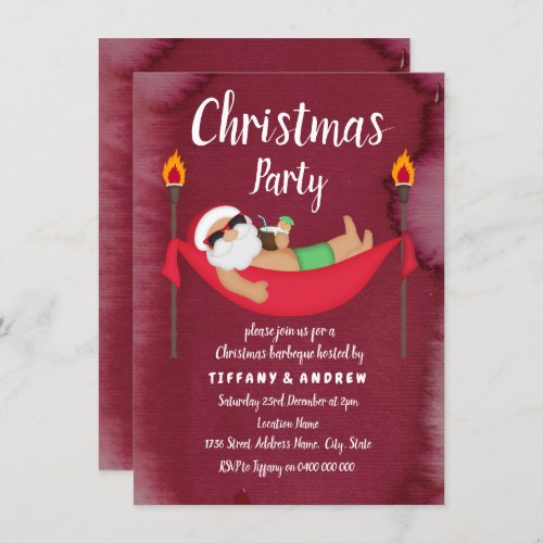 Santa Hammock Summer Christmas Party Invitation