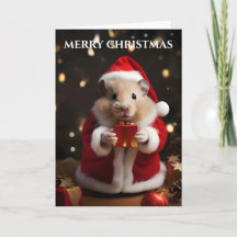 Santa Hamster Christmas Card
