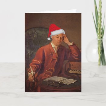 Santa Handel Messiah Classical Christmas Holiday Card by LiteraryLasts at Zazzle