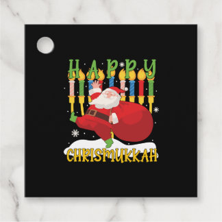 Santa Happy Chrismukkah Funny Hanukkah Christmas Favor Tags
