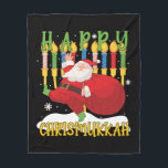 Santa Happy Chrismukkah Funny Hanukkah Christmas Fleece Blanket<br><div class="desc">Santa Happy Chrismukkah Funny Hanukkah Christmas</div>