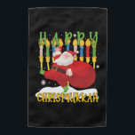 Santa Happy Chrismukkah Funny Hanukkah Christmas Garden Flag<br><div class="desc">Santa Happy Chrismukkah Funny Hanukkah Christmas</div>