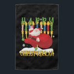 Santa Happy Chrismukkah Funny Hanukkah Christmas Garden Flag<br><div class="desc">Santa Happy Chrismukkah Funny Hanukkah Christmas</div>