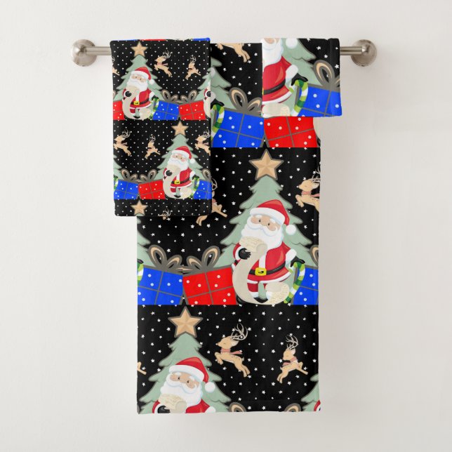 Santa Has A List Bath Towel Set (Insitu)