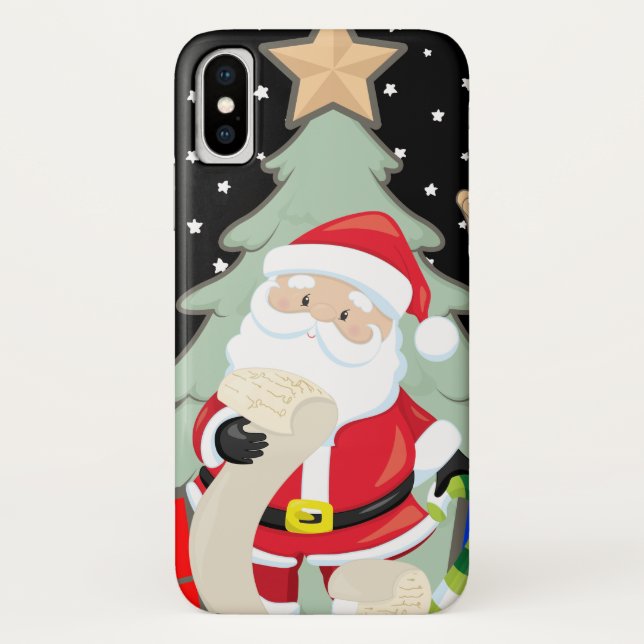 Santa Has A List Case-Mate iPhone Case (Back)