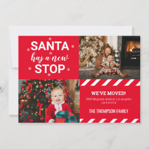 Santa has a new Stop We've Moved Photo Moving Holiday Card