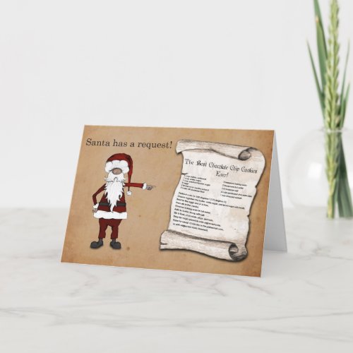 Santa has a Request Holiday Card