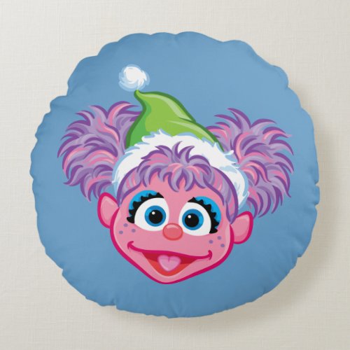 Santa Hat Abby Round Pillow