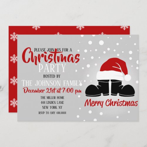 Santa hat and boots        invitation