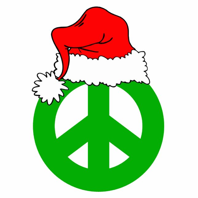 Santa hat and peace symbol statuette (Front)