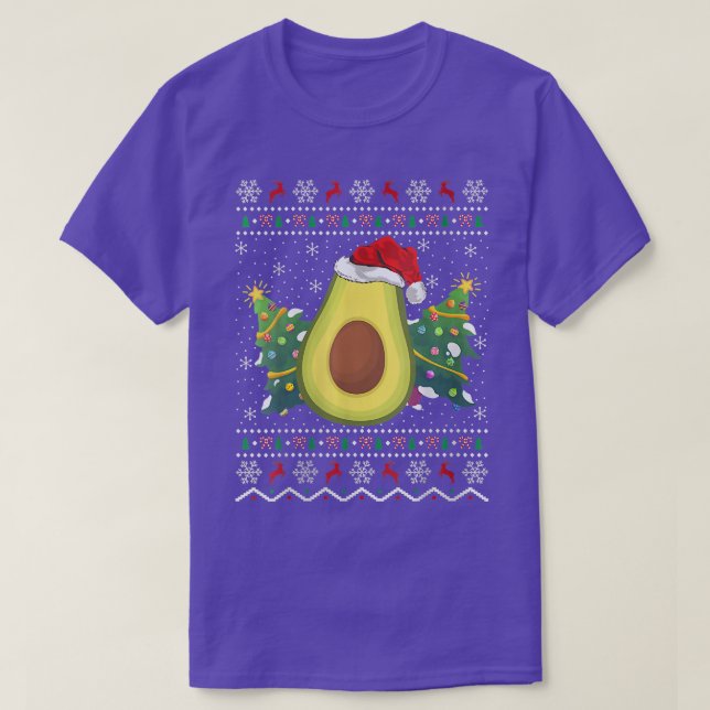 Santa Hat Avocado Ugly Christmas Sweater Fruit Lov (Design Front)