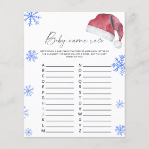 Santa hat - Baby name race game