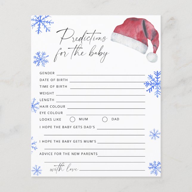 Santa hat - baby predictions and advice (Front)