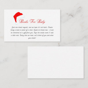 Santa Hat Baby Shower Book Request Enclosure Card