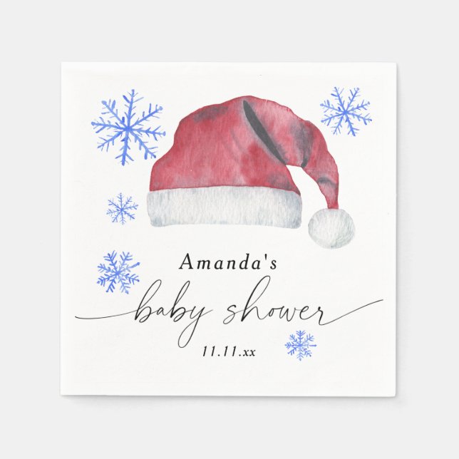 Santa Hat - baby shower  Napkins (Front)
