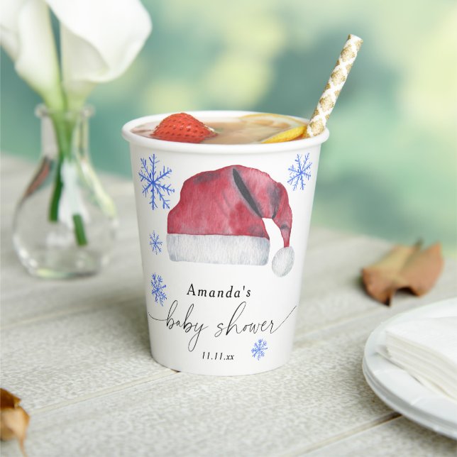 Santa Hat - baby shower  Paper Cups (Insitu)