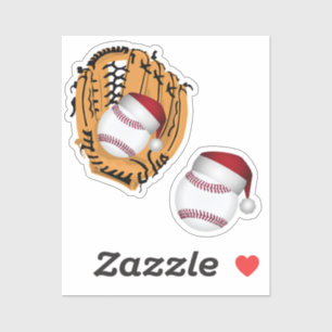 Santa Hat Baseball Christmas Sticker